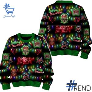 Sleek 2 Slayer Merry Christmas Sweater that complements both casual and streetwear styles.