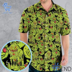 Premium quality and sleek design of Slimer Ghostbusters Hawaiian Shirt.