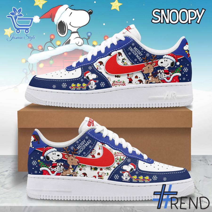 A timeless essential that elevates every outfit: 1 Snoopy Christmas Merry Snoopmas Air Force Shoes.