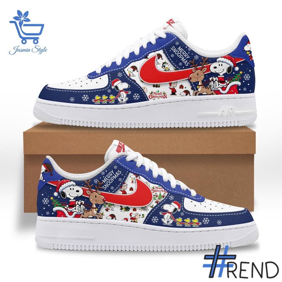 A timeless essential that elevates every outfit: 3 Snoopy Christmas Merry Snoopmas Air Force Shoes.