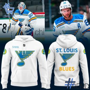 Fresh seasonal style featuring St Louis Blues Fanatics White Away Premium Hoodie.