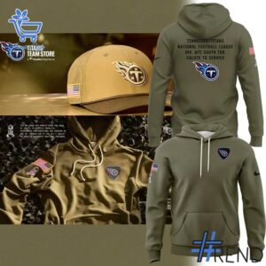 Eye-catching 1 Tennessee Titans Salute To Service Hoodie designed to upgrade your everyday outfit.
