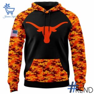 Sleek 2 Texas Longhorns Football 2025 Salute To Service Hoodie that complements both casual and streetwear styles.