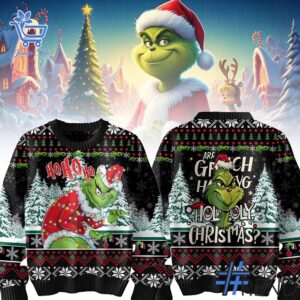 The Grinch Ho Ho Ho Christmas Sweater brings a fresh edge to your everyday outfit.