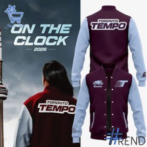 Eye-catching 1 Toronto Tempo EST 2026 WNBA Baseball Jacket designed to upgrade your everyday outfit.