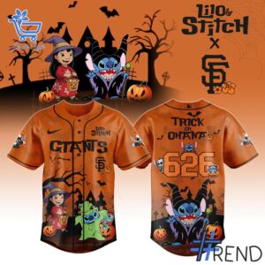 Fresh seasonal style featuring Trick or Treat Lilo Stitch Halloween Jersey.