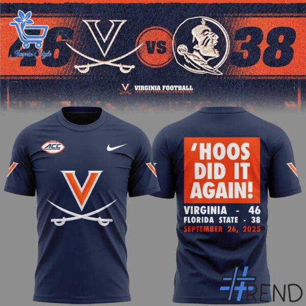 Premium quality and sleek design of Virginia Cavaliers Football HOOS DID IT AGAIN Tshirt.
