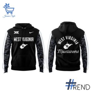 Sleek 2 West Virginia Football Charcoal Black Suit 2025 Hoodie with bold design accents and flawless fit.