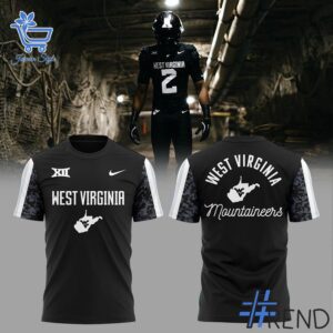 Sleek 3 West Virginia Football Charcoal Black Suit 2025 Hoodie with bold design accents and flawless fit.