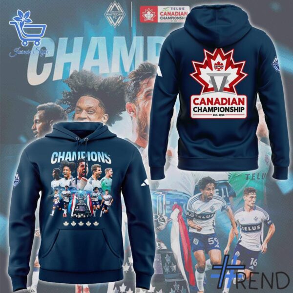 A timeless essential that elevates every outfit: 3 Whitecaps FC 2025 TELUS Canadian Champions Shirt Hoodie.