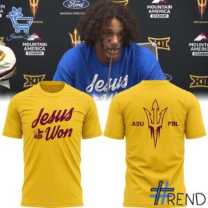 Unique 1 2025 Jesus Won Sun Devil Football T Shirt with creative flair and lasting comfort.