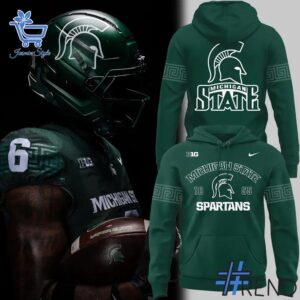 Unique 1 2025 Michigan State Spartans Helmet Logo EST 1855 Uniform Hoodie with creative flair and lasting comfort.
