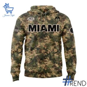 Unique 2 2025 Military Appreciation Miami Hurricanes Football Hoodie with creative flair and lasting comfort.