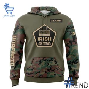 Unique 2 2025 Notre Dame Military Appreciation Green Army Hoodie with creative flair and lasting comfort.