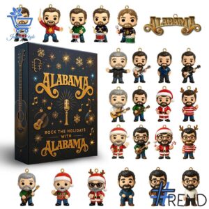 Holiday 1 Alabama Band Christmas Advent Calendar 2025 with premium acrylic ornaments.
