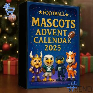 Holiday 2 All NFL Mascots Advent Calendar 2025 with premium acrylic ornaments.