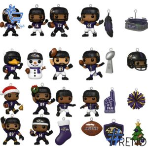 Holiday 2 Baltimore Ravens Christmas Advent Calendar 2025 with premium acrylic ornaments.