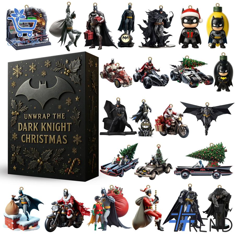 Holiday 1 Batman Christmas Advent Calendar 2025 with premium acrylic ornaments.