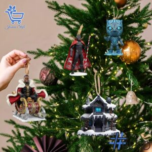 Festive 3 Black Panther Wakanda Forever Advent Calendar 2025 featuring a calendar box and 24 acrylic Christmas ornaments.