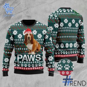 1 Bloodhound Santa PAWS Christmas Sweater apparel showcasing premium design and modern streetwear style.