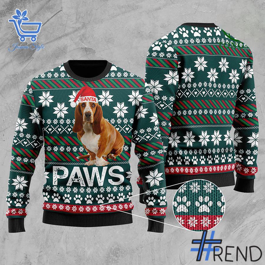 1 Bloodhound Santa PAWS Christmas Sweater apparel showcasing premium design and modern streetwear style.