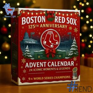 Festive 2 Boston Red Sox Advent Calendar 2025 featuring a calendar box and 24 acrylic Christmas ornaments.