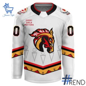 Unique 2 Calgary Wranglers 2025 Indigenous Night Hockey Jersey with creative flair and lasting comfort.