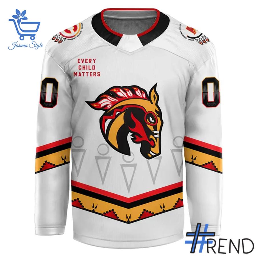 Unique 2 Calgary Wranglers 2025 Indigenous Night Hockey Jersey with creative flair and lasting comfort.