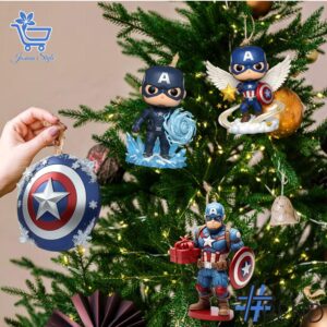 Festive 3 Captain America Advent Calendar 2025 featuring a calendar box and 24 acrylic Christmas ornaments.