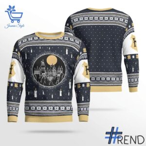 1 Castle Under Night Candle Christmas Ugly Sweater featuring a creative design and premium craftsmanship.