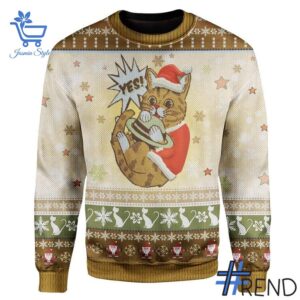 2 Cat Yes Christmas Sweater featuring a creative design and premium craftsmanship.
