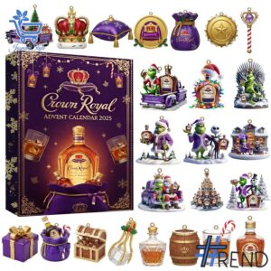 Holiday 1 Crown Royal Advent Calendar 2025 with premium acrylic ornaments.