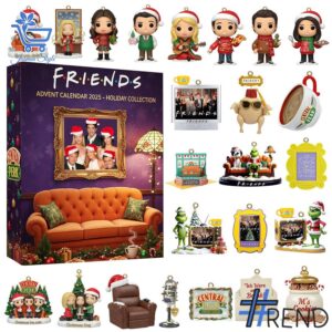 Holiday 1 Friends TV Film Christmas Advent Calendar 2025 with premium acrylic ornaments.