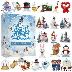Holiday 1 Frosty The Snowman Advent Calendar 2025 with premium acrylic ornaments.