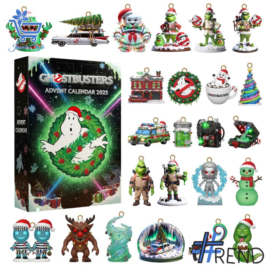 Holiday 1 Ghostbusters Advent Calendar 2025 with premium acrylic ornaments.