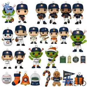 Festive 2 Houston Astros Advent Calendar 2025 featuring a calendar box and 24 acrylic Christmas ornaments.