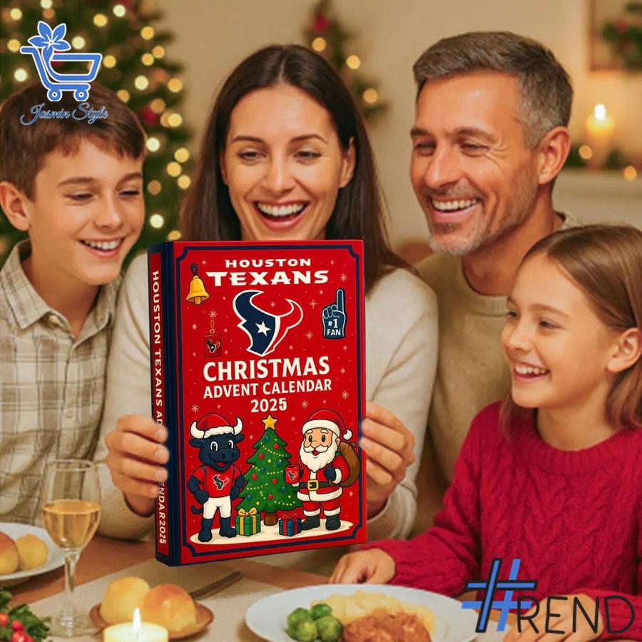Holiday 3 Houston Texans Christmas Advent Calendar 2025 with premium acrylic ornaments.
