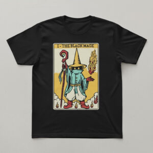 Sleek I The Black Mage Wizard Tarot T shirt with bold design accents and flawless fit.