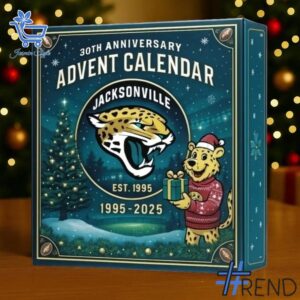 Holiday 2 Jacksonville Jaguars 30th Anniversary Advent Calendar 2025 with premium acrylic ornaments.