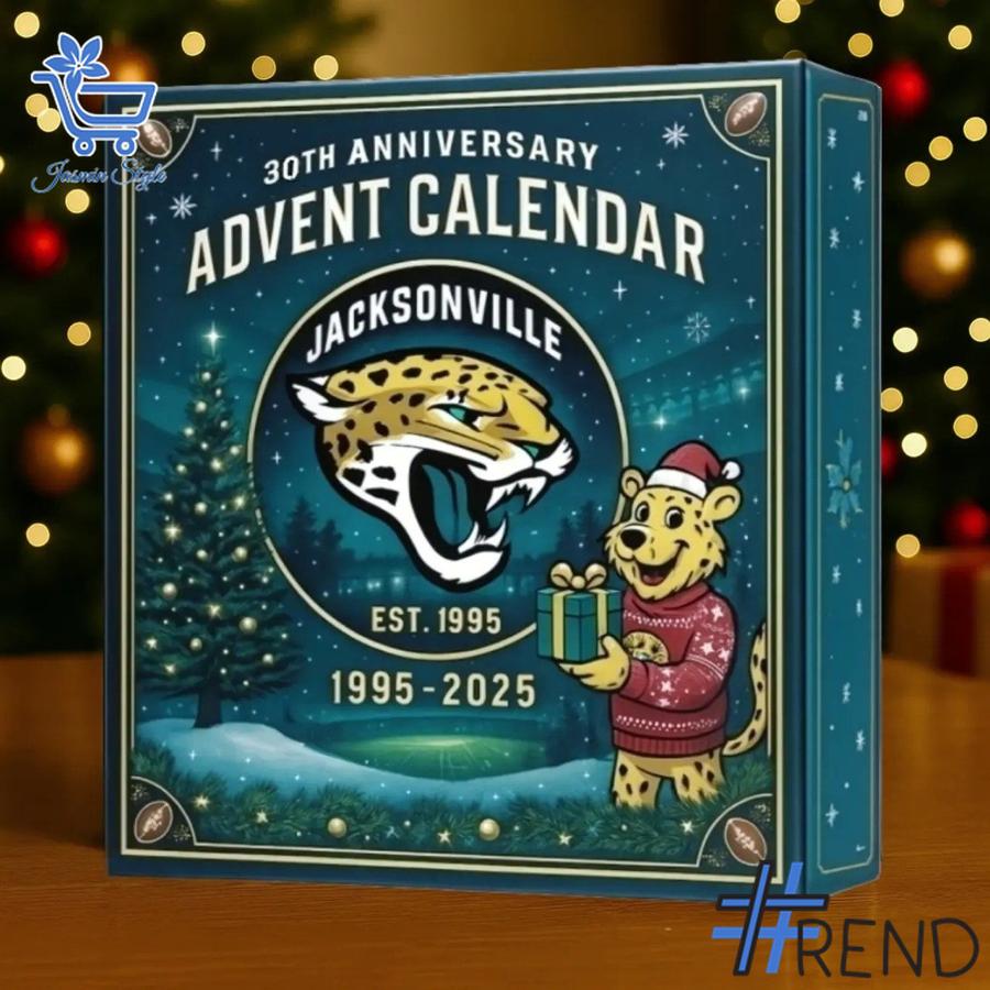 Holiday 2 Jacksonville Jaguars 30th Anniversary Advent Calendar 2025 with premium acrylic ornaments.