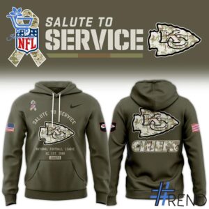 Sleek 1 Kansas City Chiefs Salute to Service 2025 Hoodie with bold design accents and flawless fit.