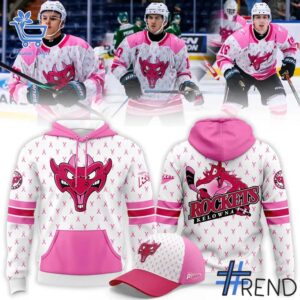 Sleek 1 Kelowna Rockets 2025 Canadian Cancer Night Hoodie with bold design accents and flawless fit.