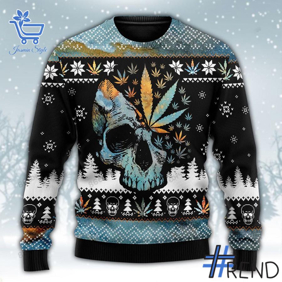 Unique 1 Leaf Skull Christmas Sweater with creative flair and lasting comfort.