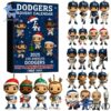 Festive 1 Los Angeles Dodgers Advent Calendar 2025 featuring a calendar box and 24 acrylic Christmas ornaments.