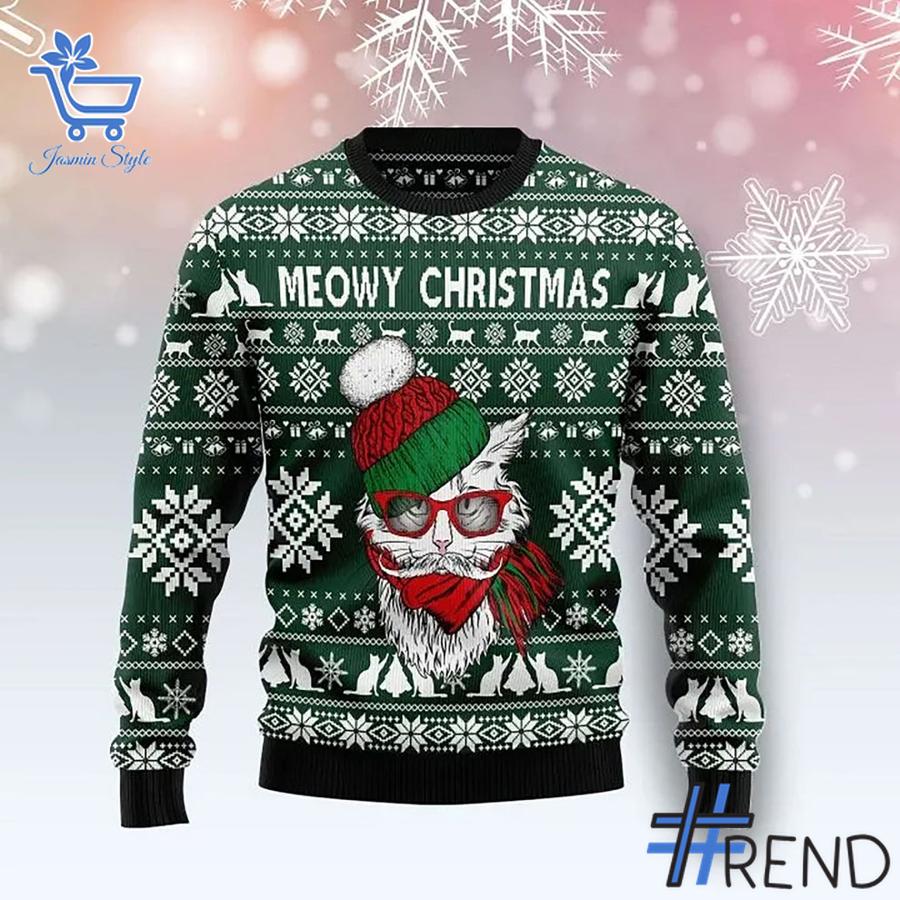 Unique 1 Meowy Ugly Christmas Sweater with creative flair and lasting comfort.
