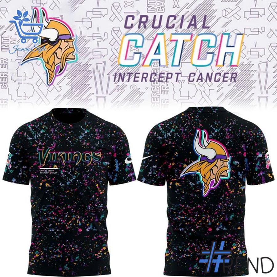 Unique 1 Minnesota Vikings 2025 Crucial Catch Shirt with creative flair and lasting comfort.