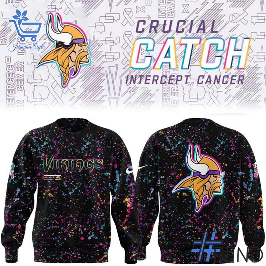 Unique 2 Minnesota Vikings 2025 Crucial Catch Shirt with creative flair and lasting comfort.
