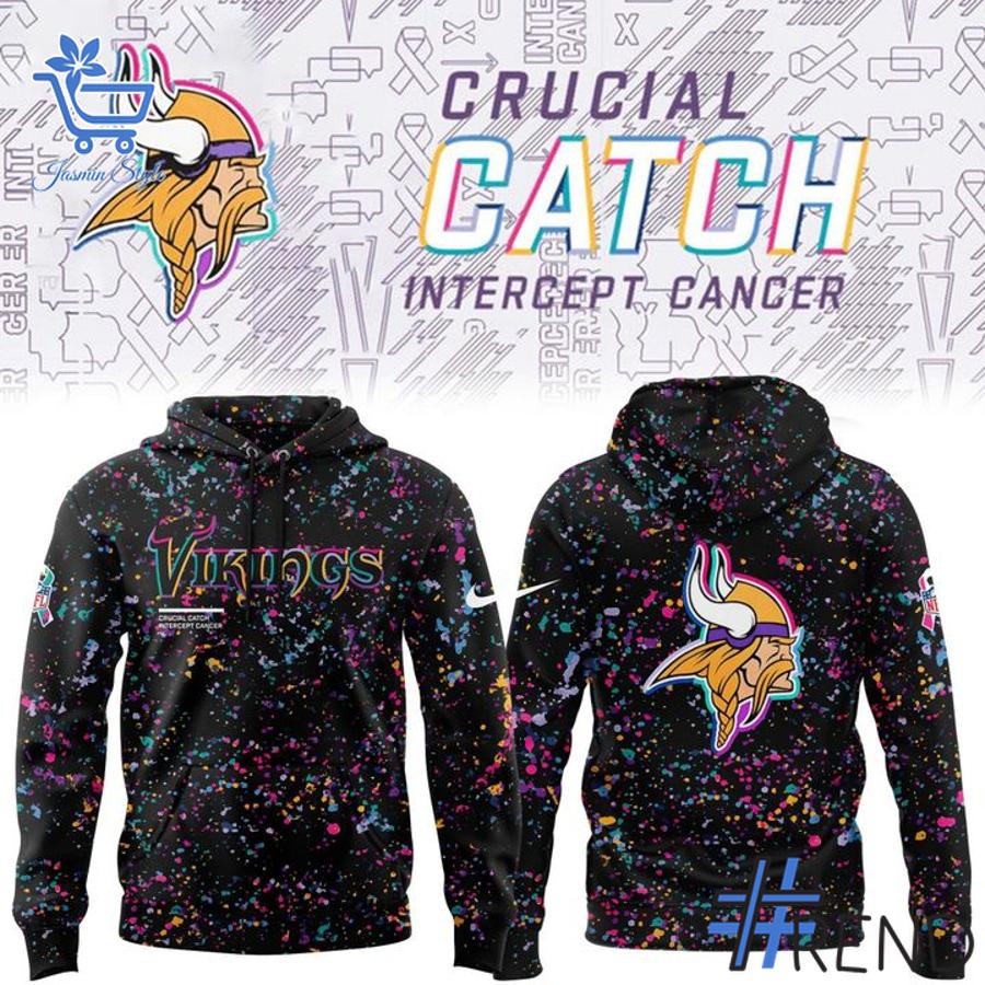 Unique 3 Minnesota Vikings 2025 Crucial Catch Shirt with creative flair and lasting comfort.