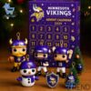 Festive 1 Minnesota Vikings Advent Calendar 2025 featuring a calendar box and 24 acrylic Christmas ornaments.