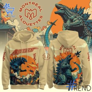 1 Montreal Alouettes Godzilla 2025 Hoodie apparel showcasing premium design and modern streetwear style.